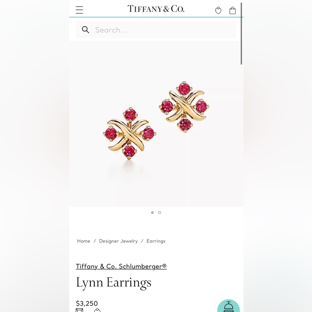 Tiffany gold ruby earrings